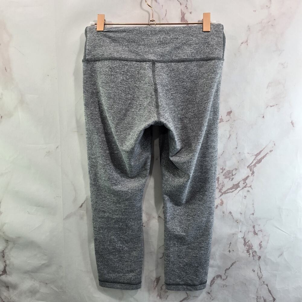 Lululemon Leggings Womens 6 Gray Crop Capri Mid Rise Heathered Cotton Blend